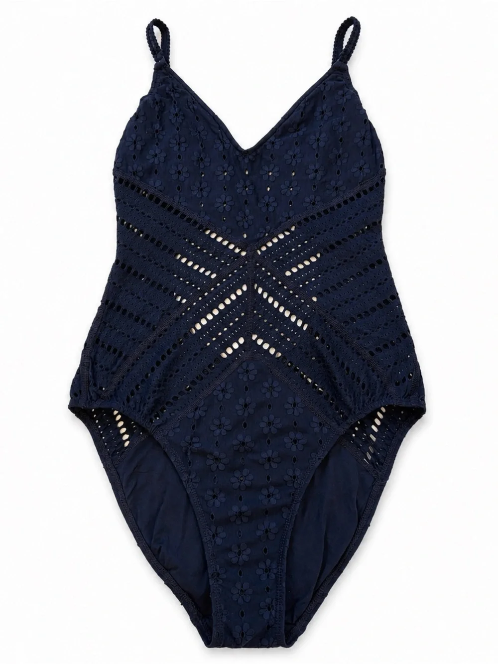 Robin Piccone Clarissa One Piece Swimsuit In Midnight Navy Sz 10 Bathing Suit